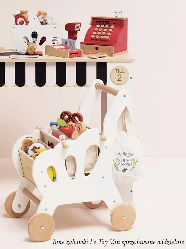 Le Toy Van - Drewniany koszyk z zakupami i skanerem dla dzieci zabawa w sklep Le Toy Van - Drewniany koszyk z zakupami i skanerem dla dzieci zabawa w sklep