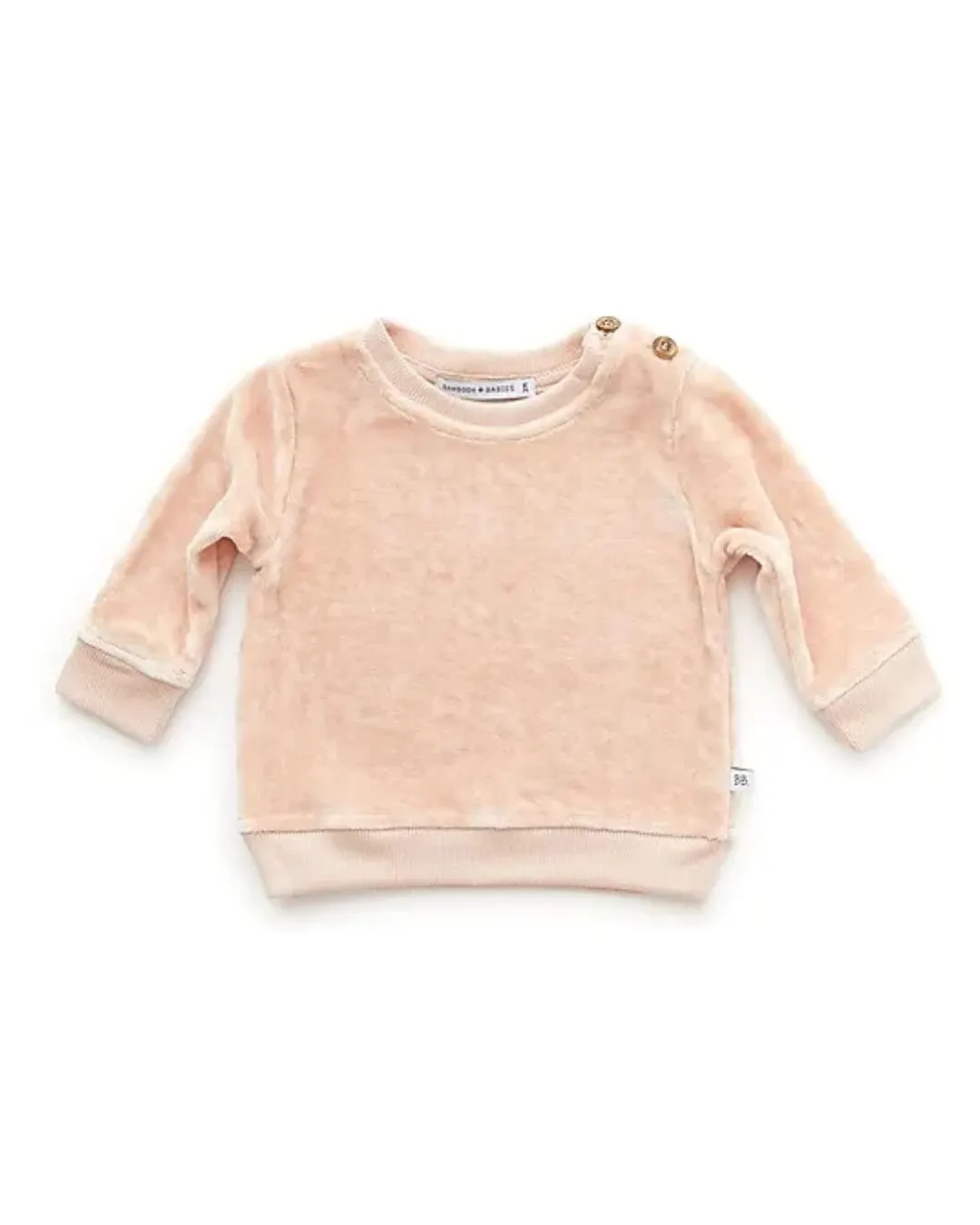 Bamboom - aksamitna bluzka z długim rękawem jasnoróżowa Bamboom - aksamitna bluzka z długim rękawem jasnoróżowa