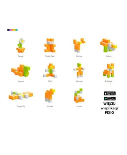 Pixio - klocki magnetyczne 24 sztuki Flower Story Series