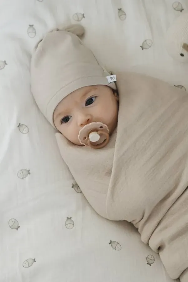 Bamboom - bambusowa czapka dla noworodka Pure khaki