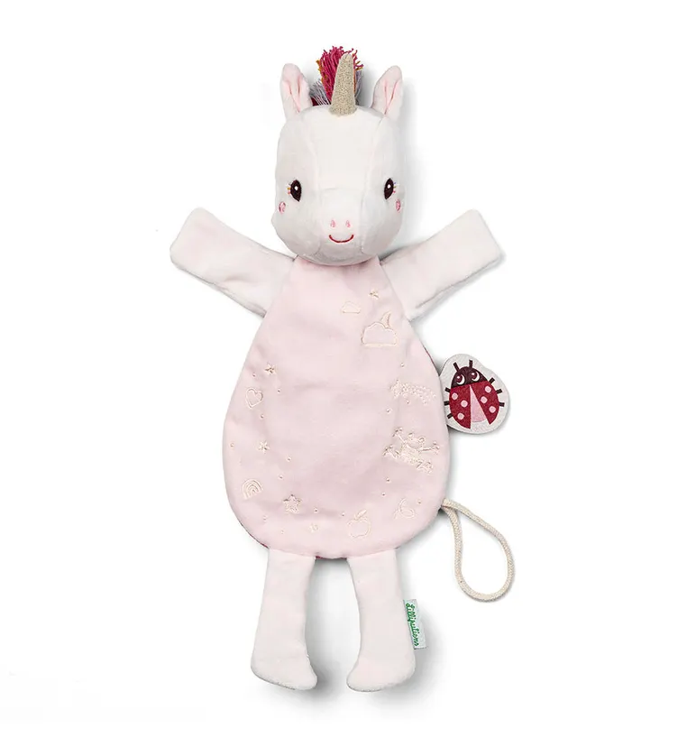 Lilliputiens - przytulanka komforter pacynka świecąca w ciemności Jednorożec Lena 0m+