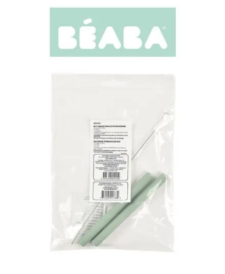 Beaba - zestaw akcesoriów: 2 słomki i czyścik do silikonowego kubka ze słomką 170 ml, 1 szt.