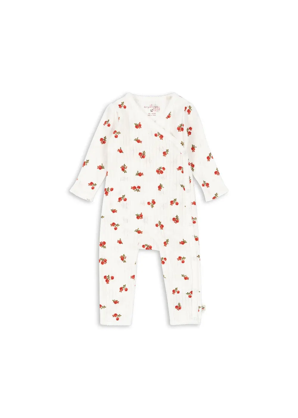 Konges Sløjd - rampers/pajacyk niemowlęcy Minnie Newborn Onesie GOTS Rose Red