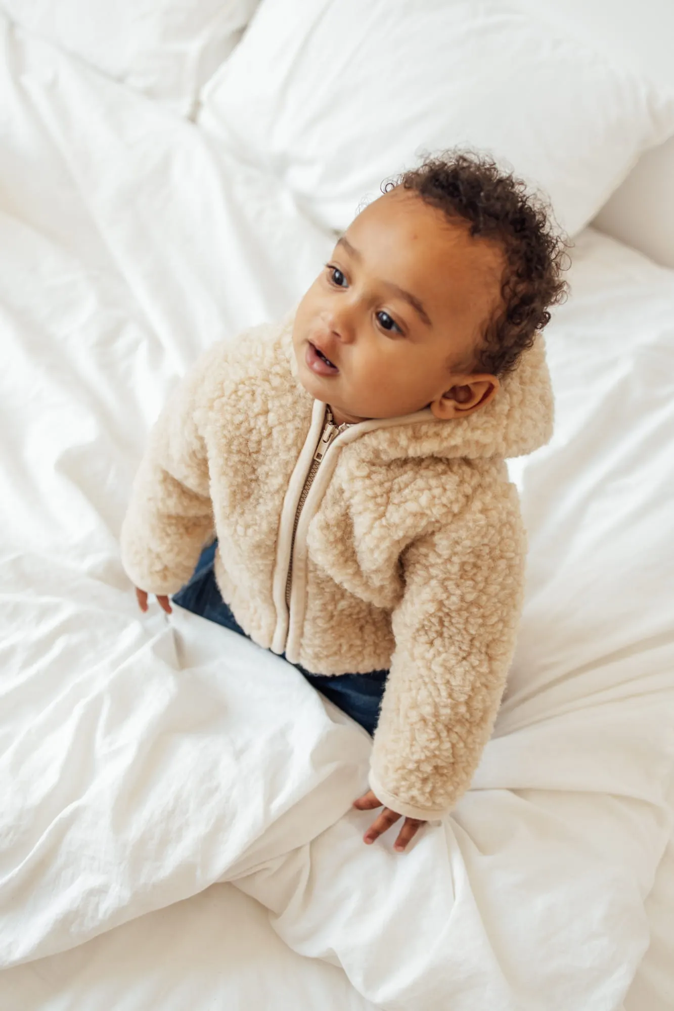 Meggstore - kurtka wełniana dziecięca Almond