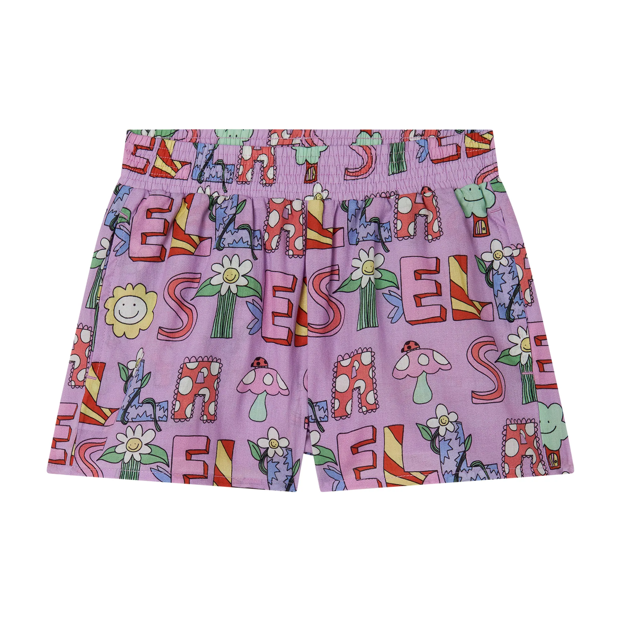 Stella McCartney - szorty dziewczęce Stella Woodland Lettering Elasticated Shorts Stella McCartney - szorty dziewczęce Stella Woodland Lettering Elasticated Shorts