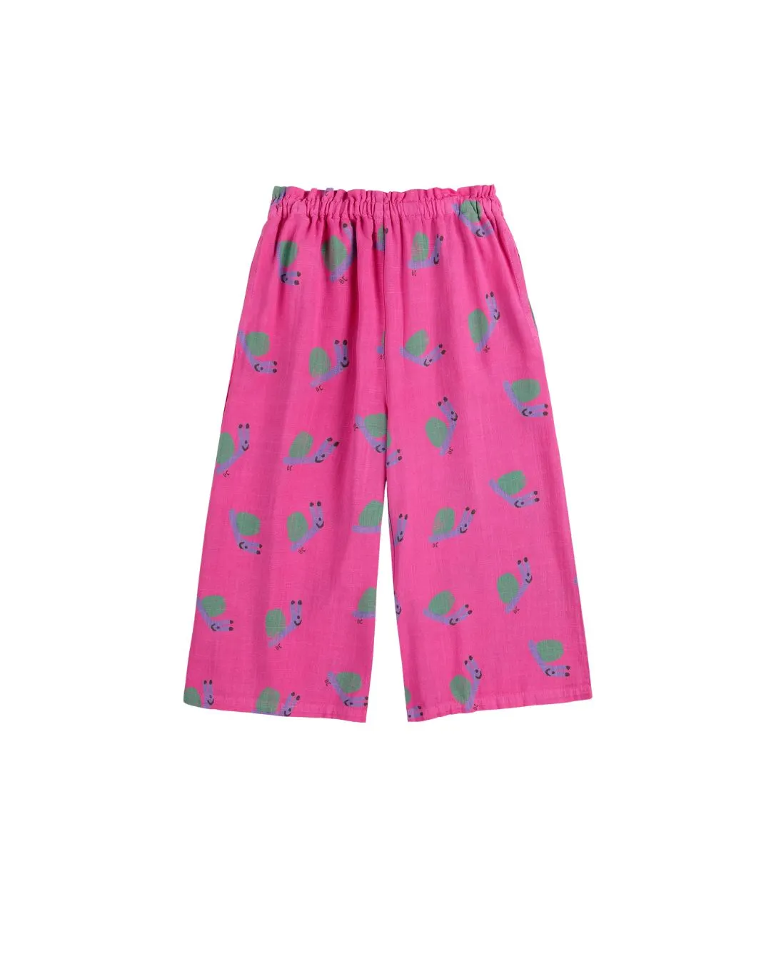 BOBO CHOSES - spodnie Funny Snail Culotte w ślimaki fuchsia fuksjowe 