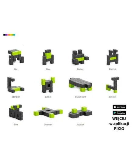 Pixio - klocki magnetyczne Bot 24 sztuki Story Series