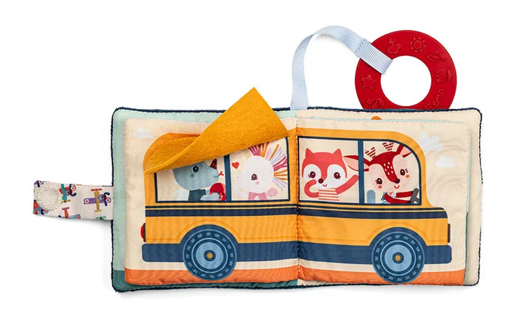 Lilliputiens - miękka książeczka wielofunkcyjna z szeleszczącą folią i gryzakiem Piesek Jules 6m+ Lilliputiens - miękka książeczka wielofunkcyjna z szeleszczącą folią i gryzakiem Piesek Jules 6m+