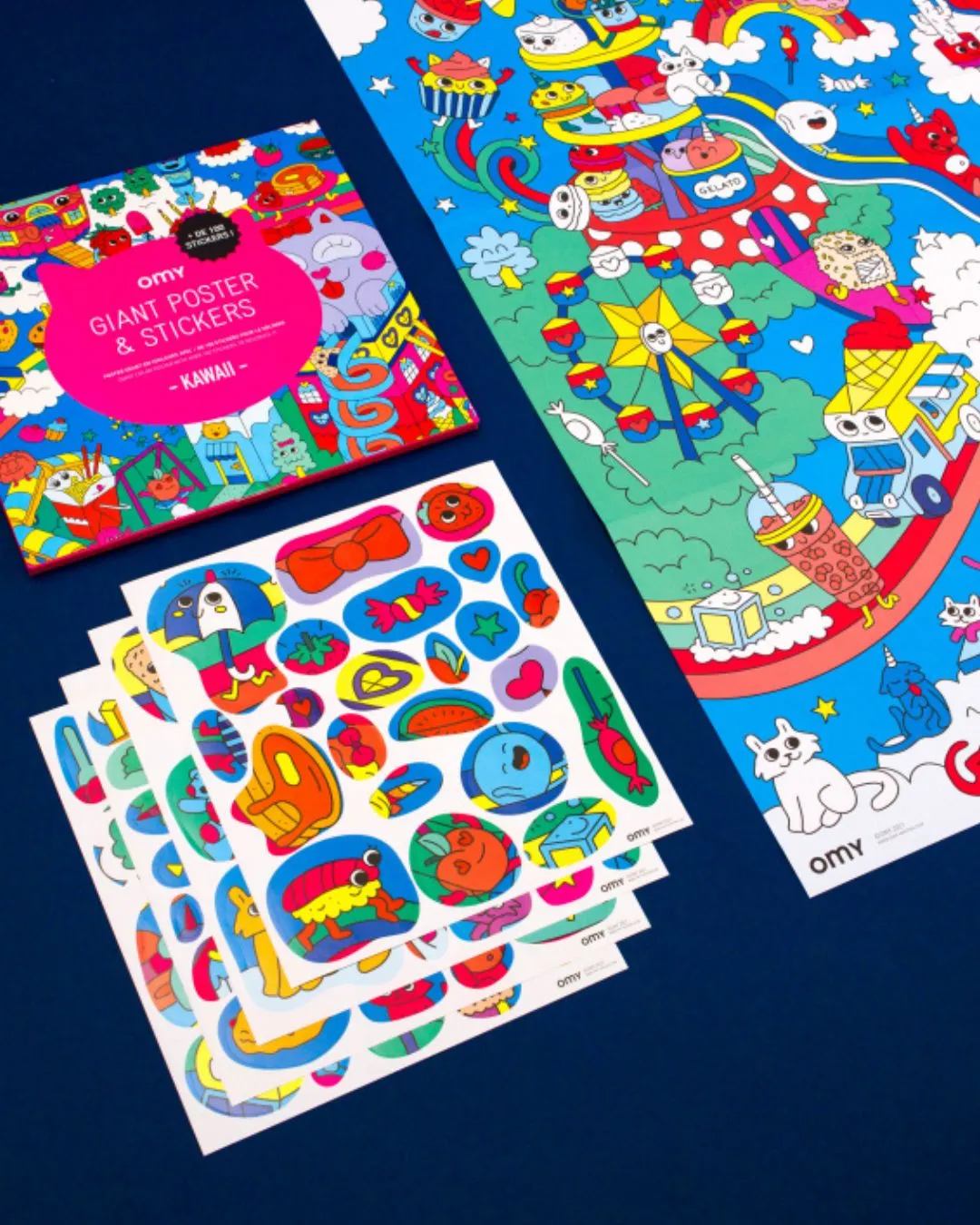 Omy - plakat z naklejkami Kawaii