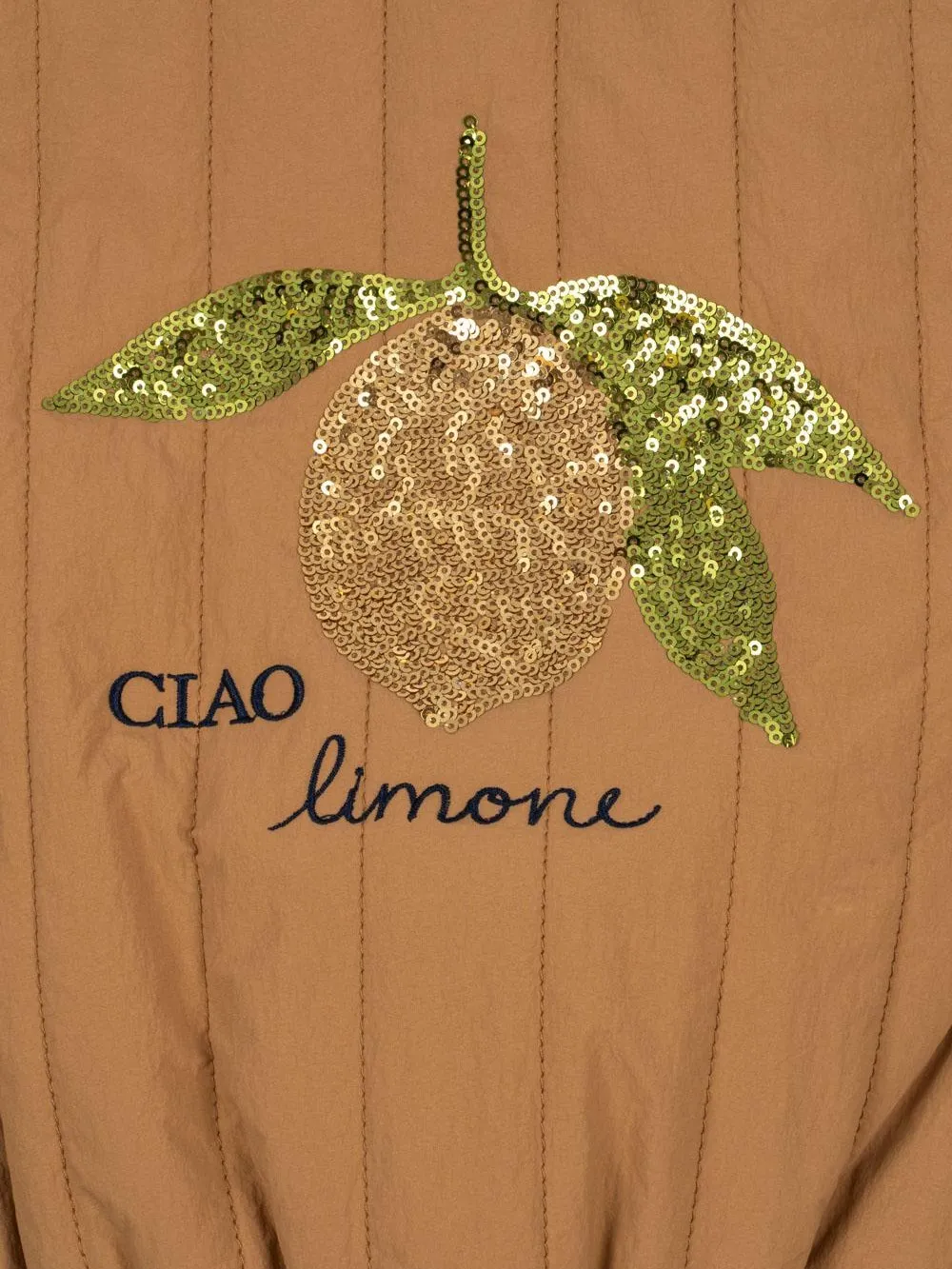 Konges Sløjd - pikowana kurtka bomberka Juno Sequin Bomber Jacket Tobacco Brown