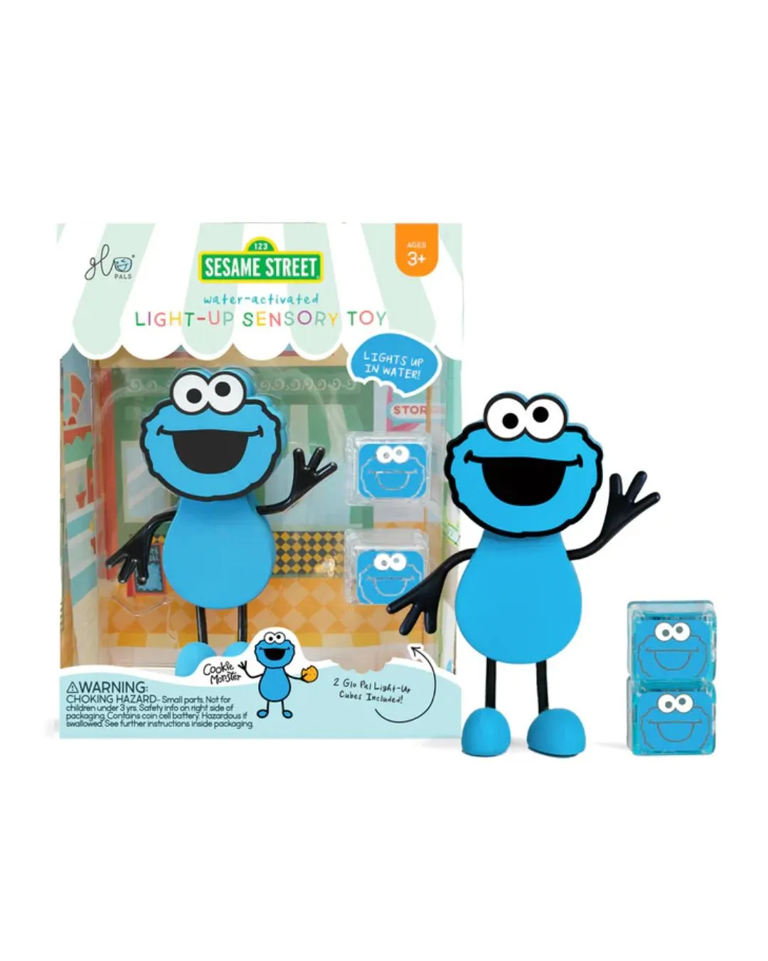 Glo Pals - zabawka do kąpieli Ciasteczkowy Potwór z dwiema kostkami sensorycznymi świecącymi w wodzie Glo Pals - zabawka do kąpieli Ciasteczkowy Potwór z dwiema kostkami sensorycznymi świecącymi w wodzie