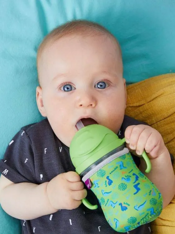 B.box - bidon dla dzieci - kubek niekapek ze słomką 240 ml jabłkowy