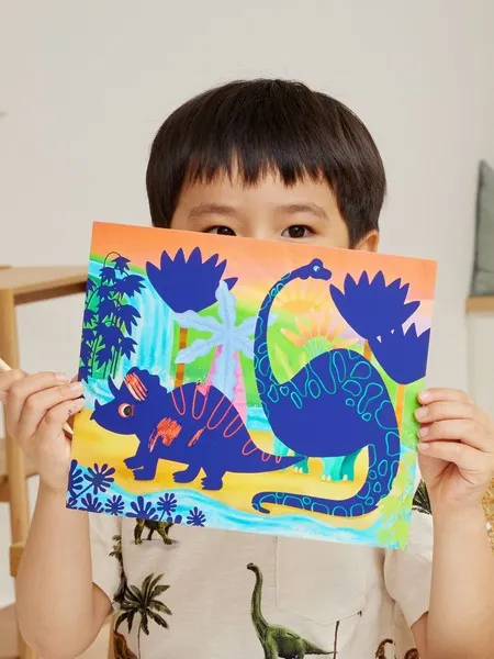 Tiger Tribe - zestaw artystyczny do wydrapywania Dinozaury