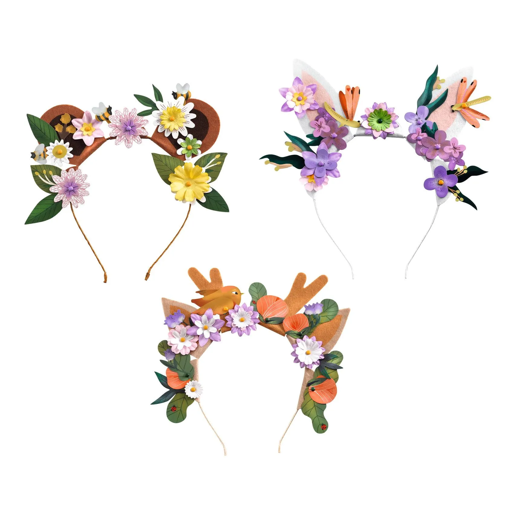 Djeco - zestaw zrób to sam - kwiatowe opaski zwierzątka Djeco - zestaw zrób to sam - kwiatowe opaski zwierzątka