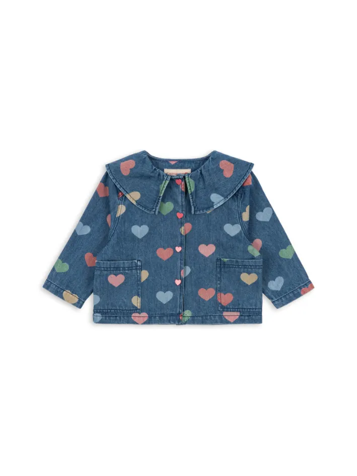 Konges Sløjd - kurtka jeansowa dziecięca Magot Denim Shirt GOTS Bon Coeur Colore Konges Sløjd - kurtka jeansowa dziecięca Magot Denim Shirt GOTS Bon Coeur Colore