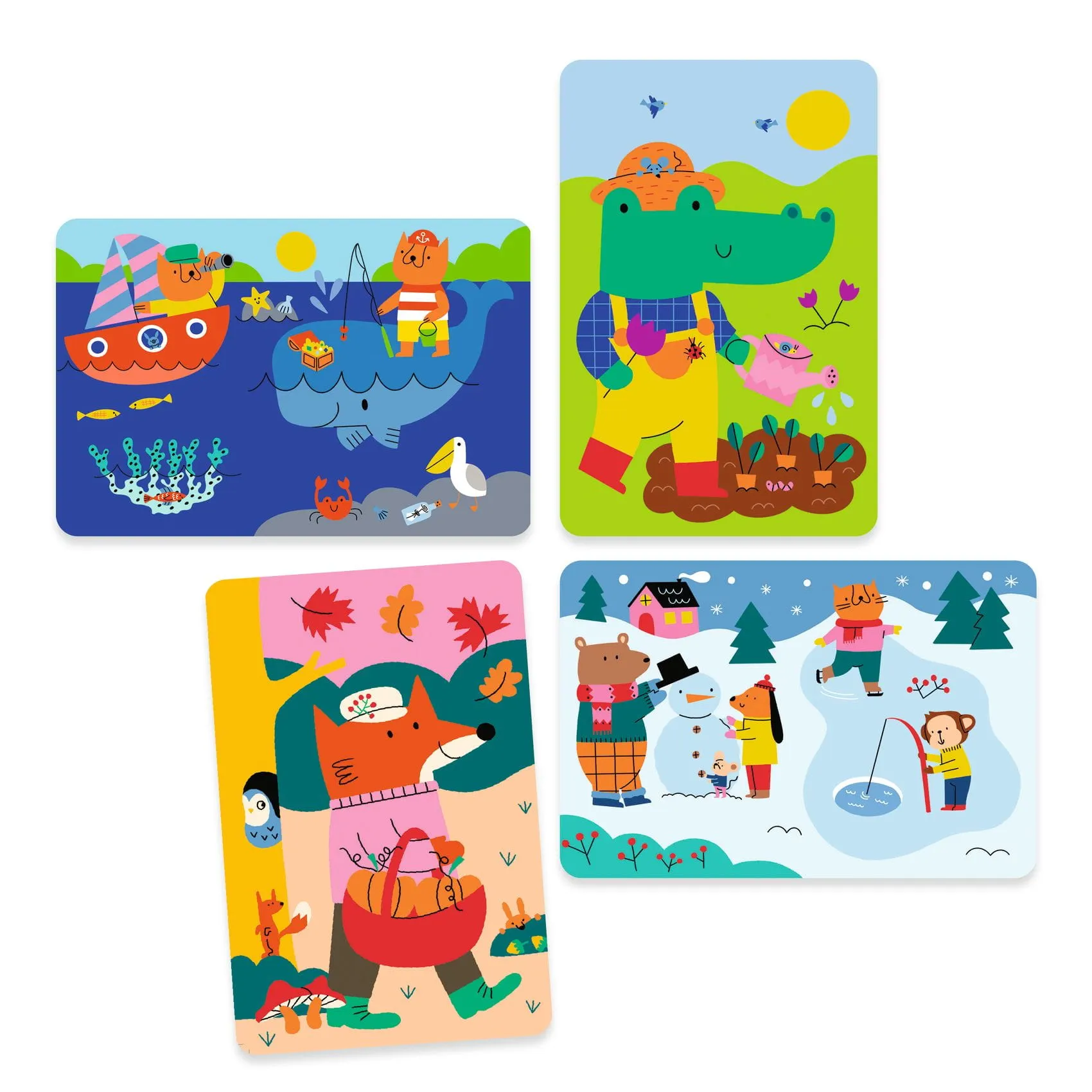 Djeco - wodne kolorowanki 4 Pory Roku Djeco - wodne kolorowanki 4 Pory Roku