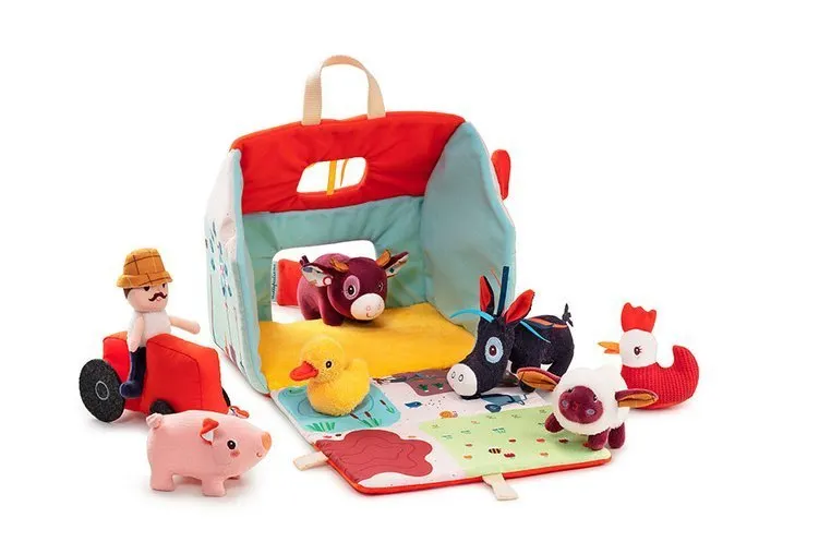 Lilliputiens - farma rozkładany domek z 6 zwierzątkami, rolnikiem i traktorem