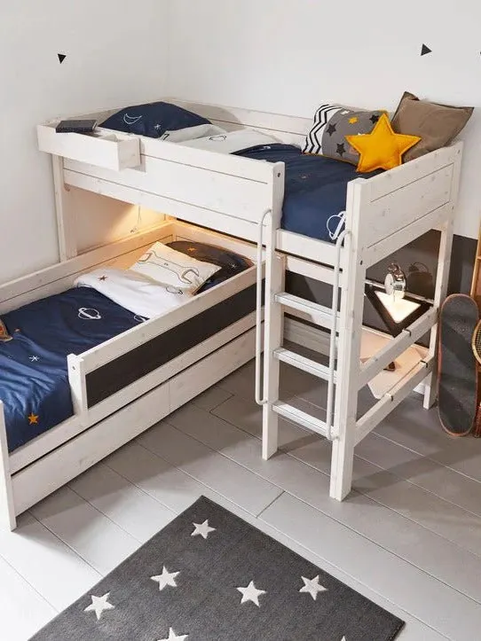LIFETIME Kidsrooms - łóżko wysokie High Sleeper 120x200 cm Whitewash Premium