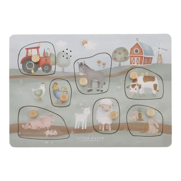 Little Dutch - puzzle dźwiękowe dla dzieci Little Farm FSC Little Dutch - puzzle dźwiękowe dla dzieci Little Farm FSC