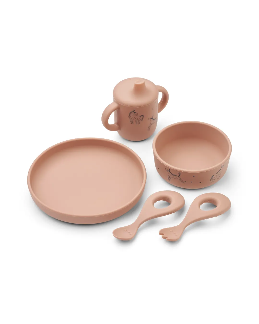 Liewood - zestaw niemowlęcy do karmienia Ryle Printed Tableware Set Unicorn