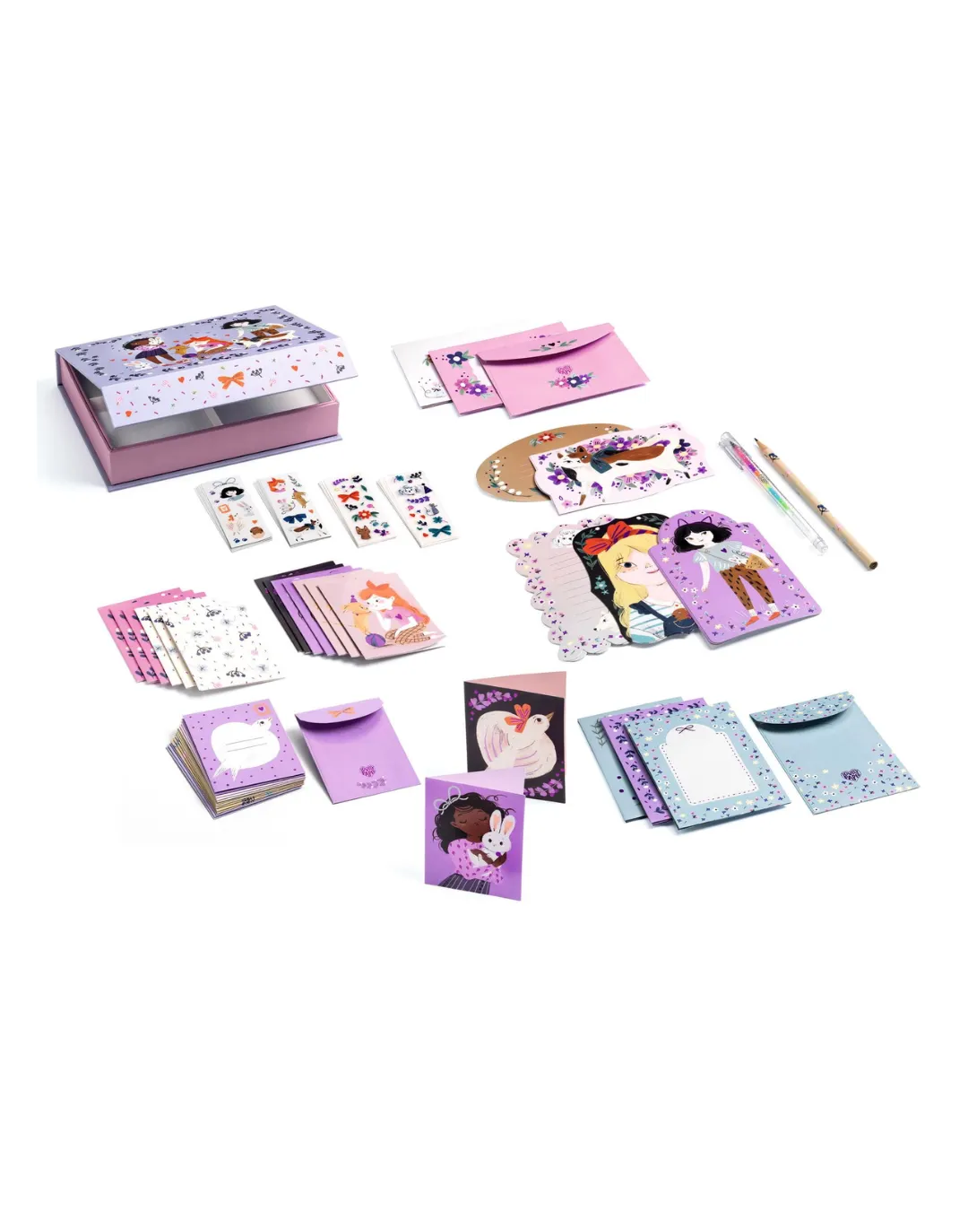 Djeco - kreatywny zestaw kuferek z papeterią Lucille Djeco - kreatywny zestaw kuferek z papeterią Lucille