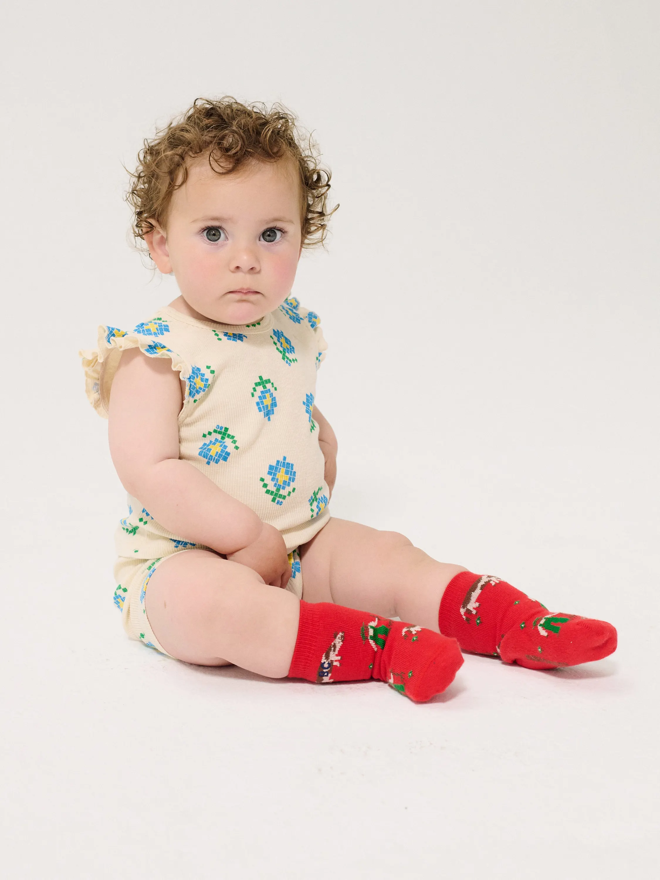 BOBO CHOSES - koszulka bez rękawów Pixel Flowers