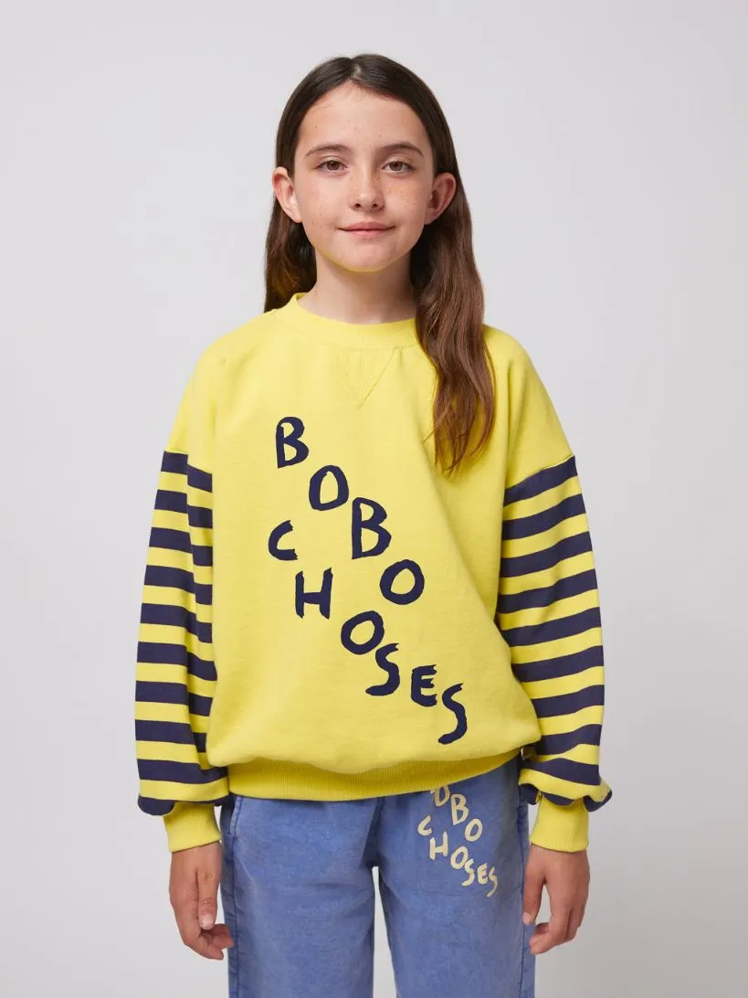 BOBO CHOSES - bluza dziecięca Diagonal light yellow jasnożółty