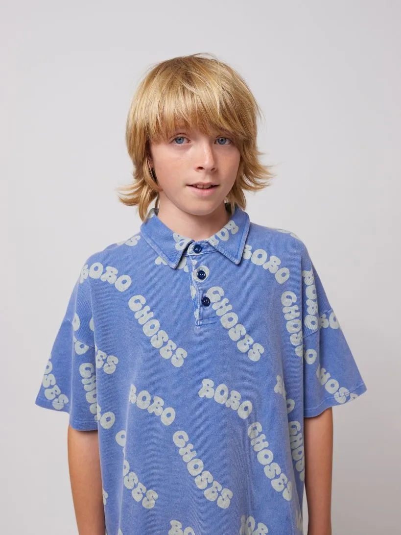 BOBO CHOSES - T-shirt polo Wavy Bobo Choses blue niebieski BOBO CHOSES - T-shirt polo Wavy Bobo Choses blue niebieski