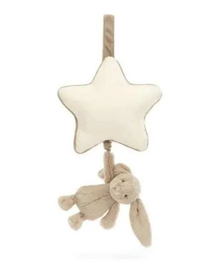Jellycat - króliczek z gwiazdką i pozytywką beżowy 30 cm
