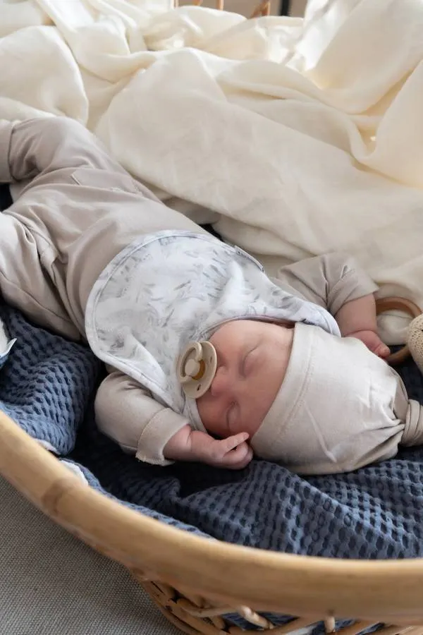 Bamboom - bambusowy pajacyk niemowlęcy ze stópkami Pure beżowy