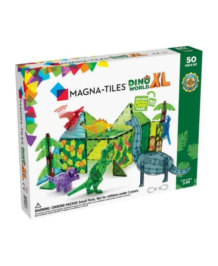 Magna-Tiles - klocki magnetyczne z figurkami Dino World XL 50 elementów