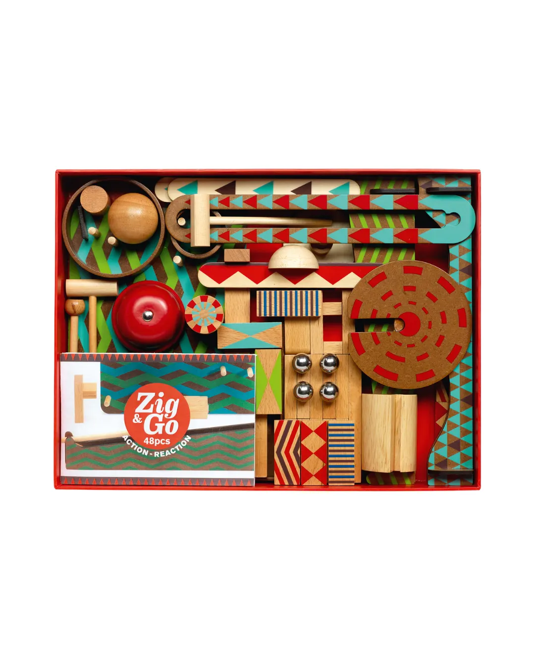 Djeco - zestaw drewniany dla dzieci Zig & Go - 48 elementów