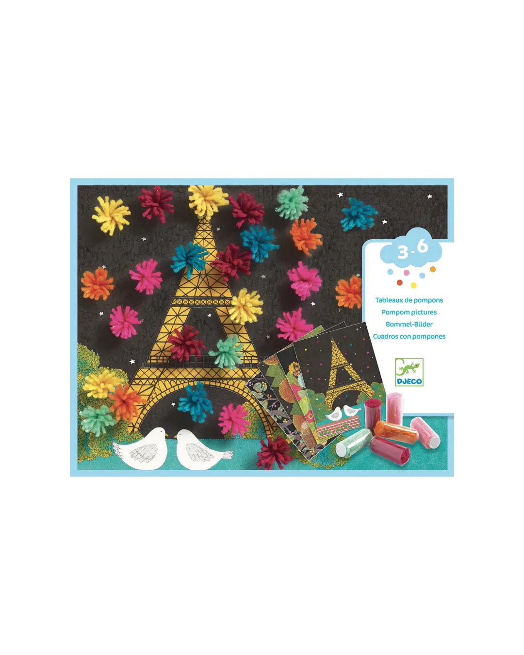 Djeco - zestaw artystyczny Eksplozja pomponów Djeco - zestaw artystyczny Eksplozja pomponów