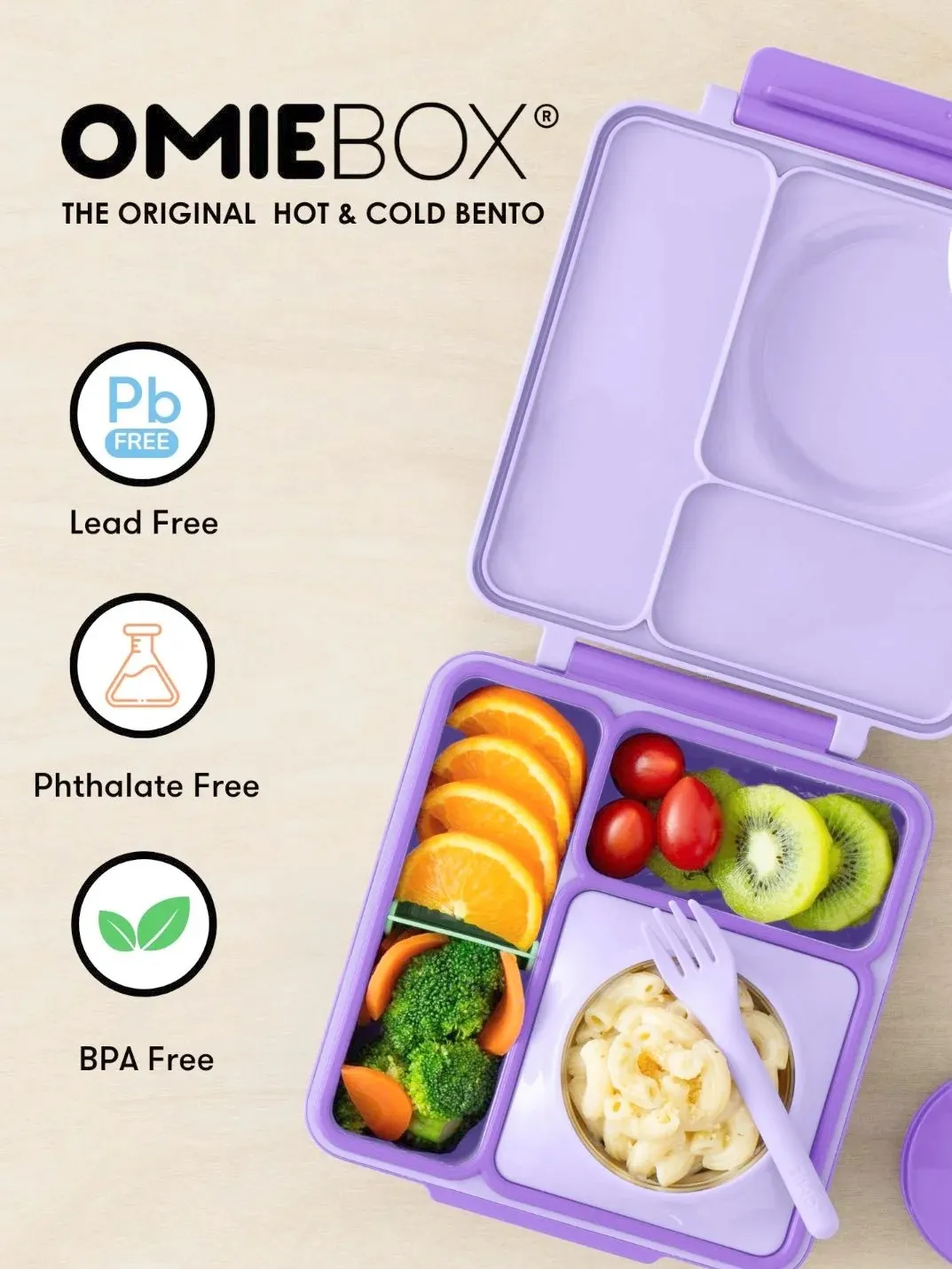 OMIE - OMIEBOX lunch box z termosem Lilac Purple OMIE - OMIEBOX lunch box z termosem Lilac Purple