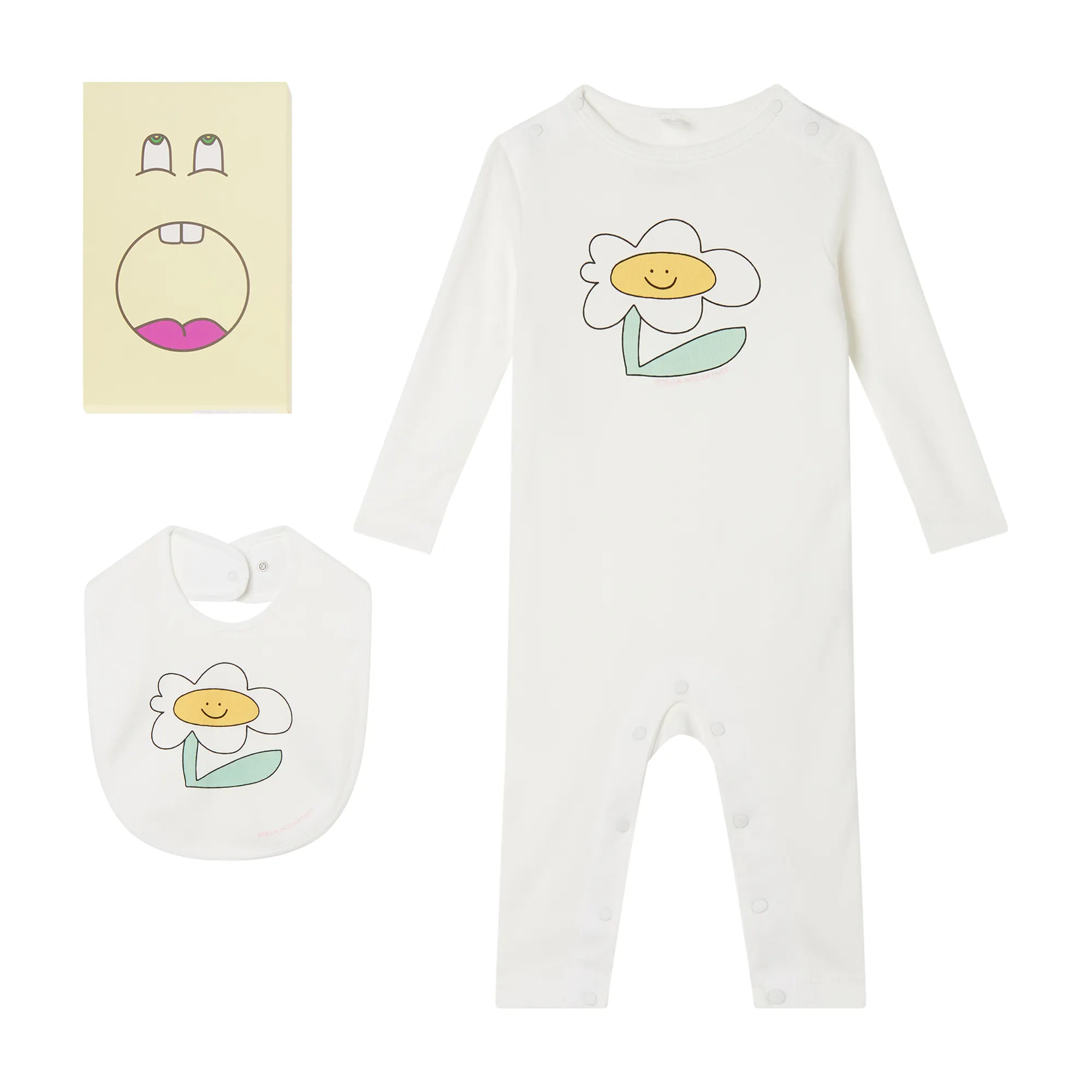 Stella McCartney - pajacyk niemowlęcy ze śliniakiem Flower