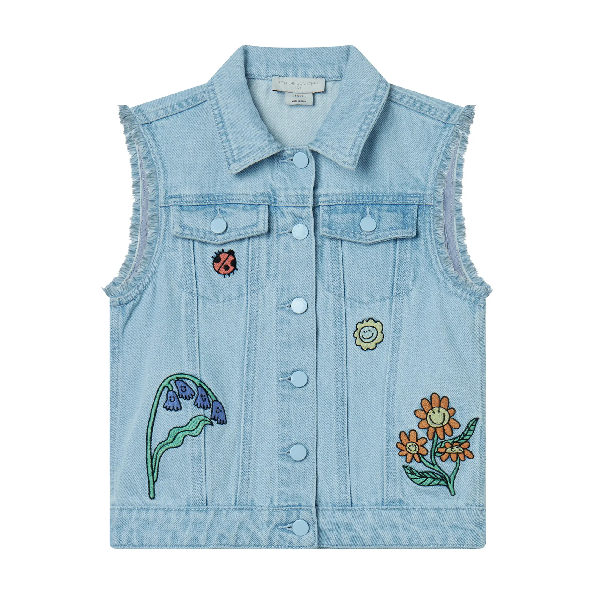 Stella McCartney - kamizelka dziewczęca Woodland Friends Sleeveless Denim Vest