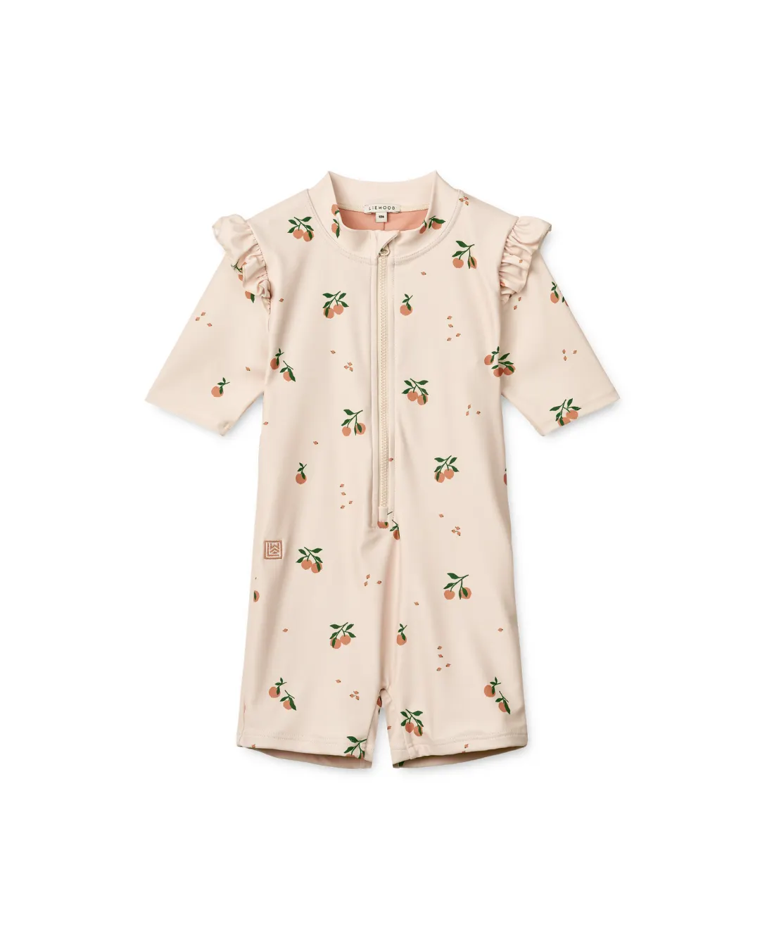 Liewood - kombinezon kąpielowy na krótki rękaw UV Amel Printed sea shell peach 