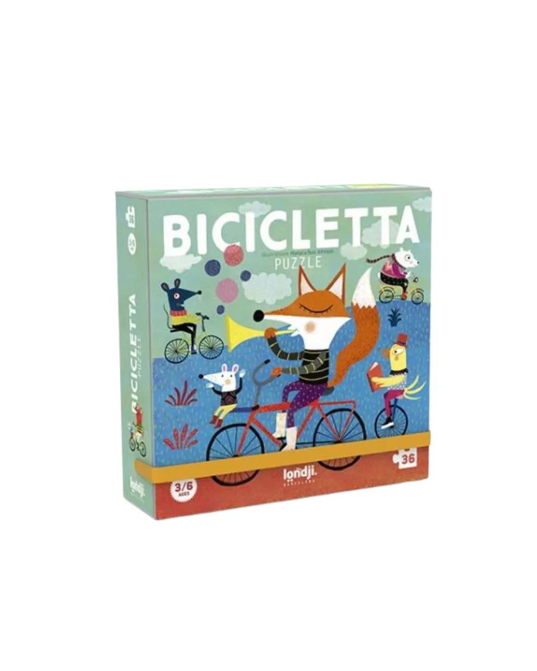 Londji - puzzle dla dzieci Rowerzyści Bicicletta 36 elementów