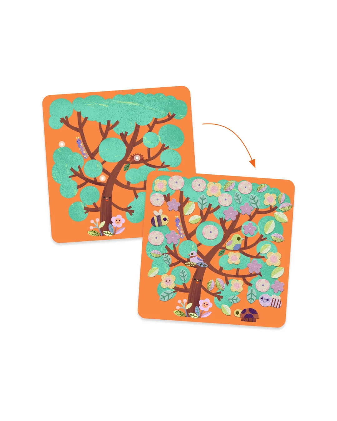 Djeco - zestaw artystyczny filcowe wyklejanki Drzewa