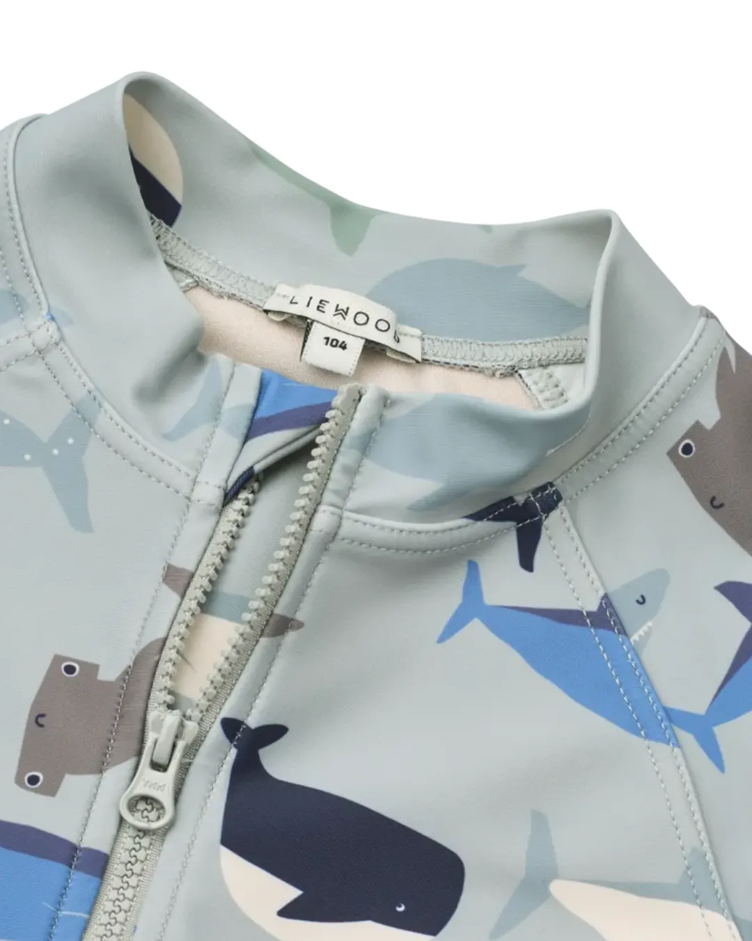 Liewood - kombinezon kąpielowy z krótkim rękawem UV Max Shark / Dove blue