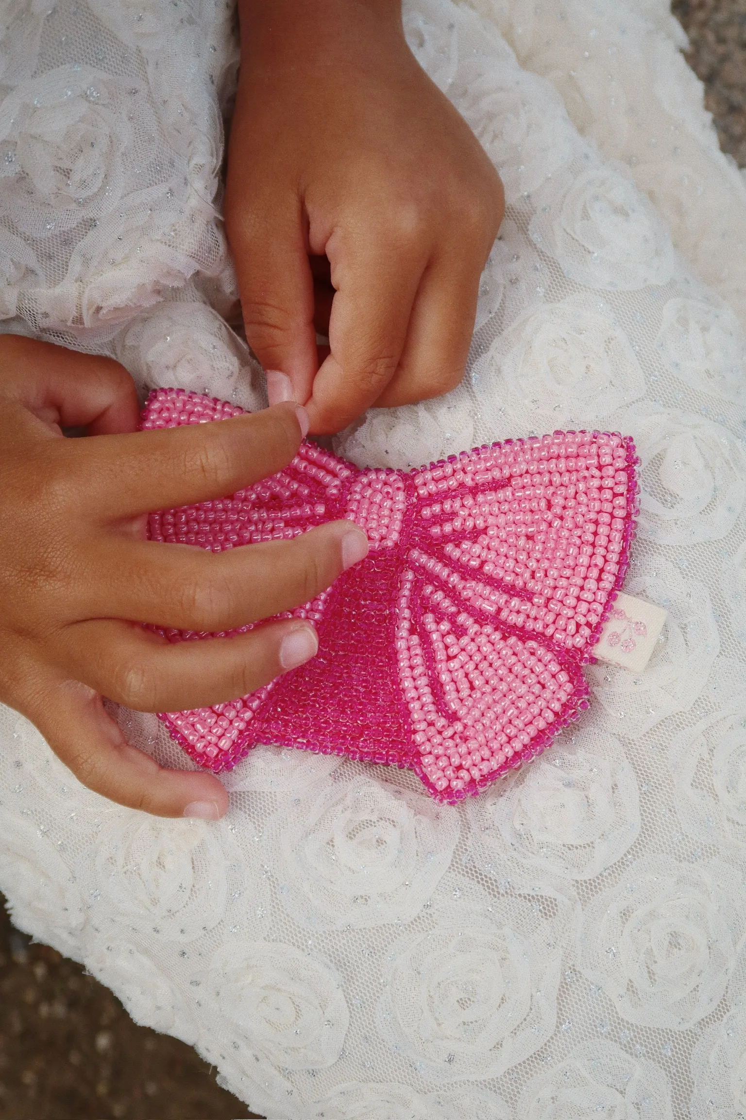 Konges Sløjd - portmonetka dziecięca z koralikami Beaded Bow Wallet