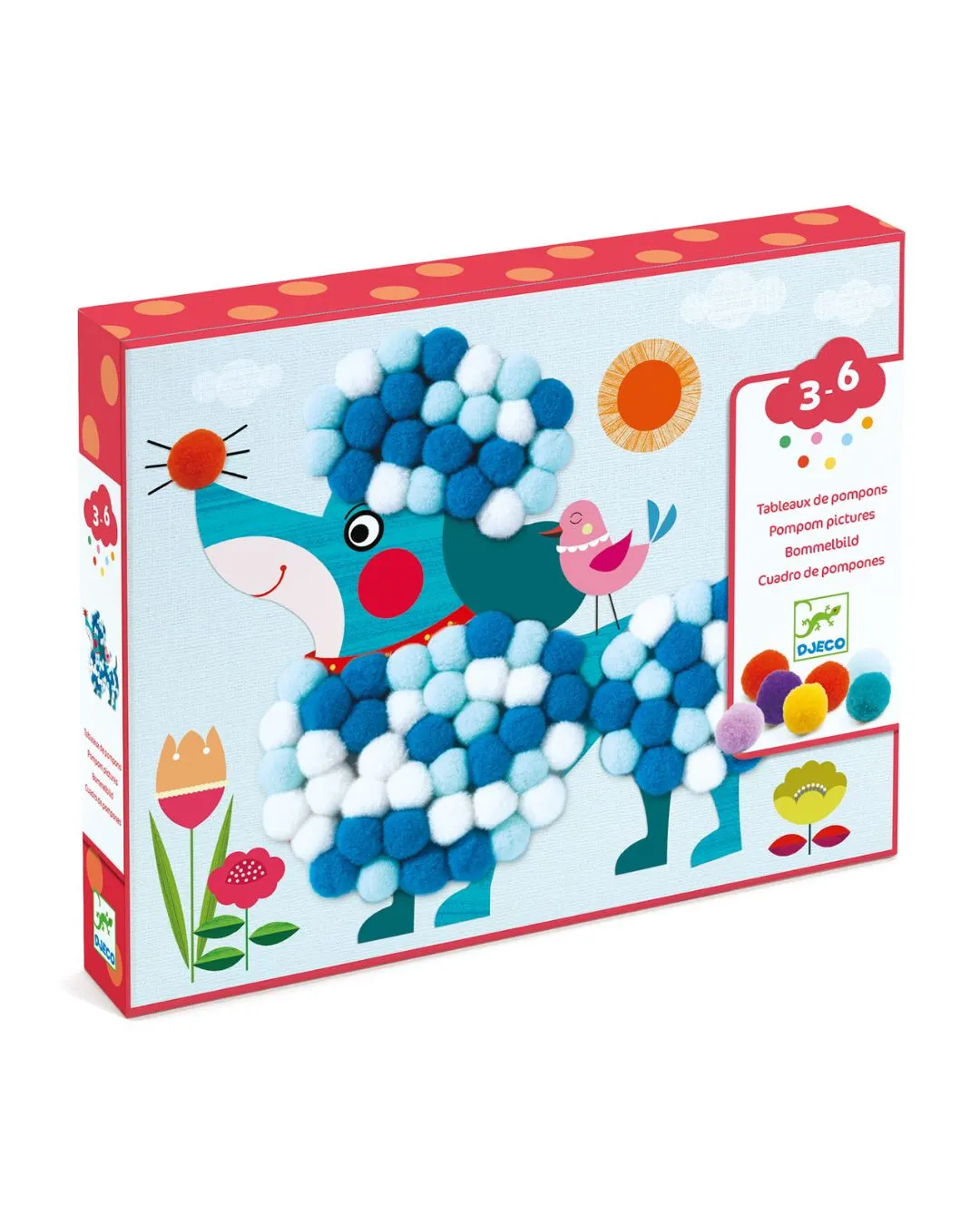 Djeco - obrazki z pomponów Psy