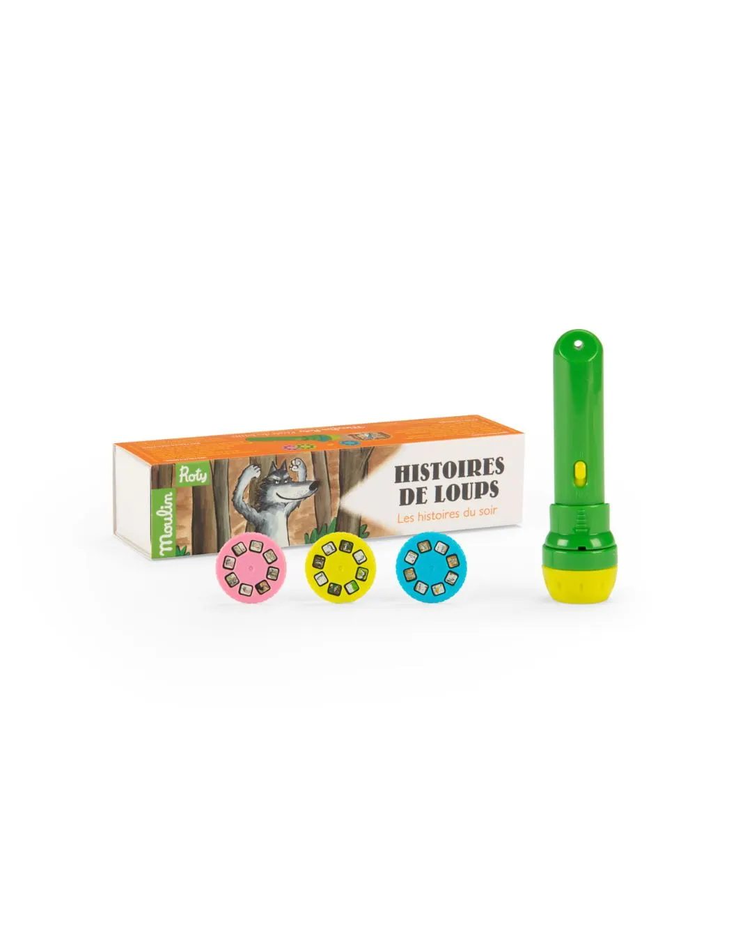 Moulin Roty - latarka z projektorem Przygody Wilka Moulin Roty - latarka z projektorem Przygody Wilka