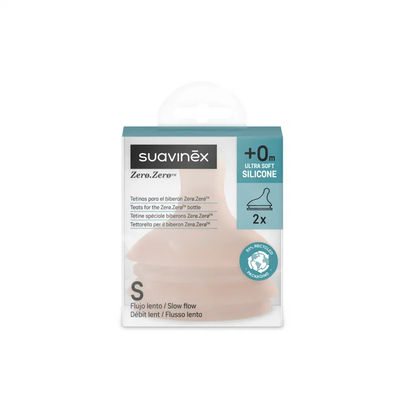Suavinex - smoczki do butelek Zero Zero przepływ wolny S (2 szt.) Medium