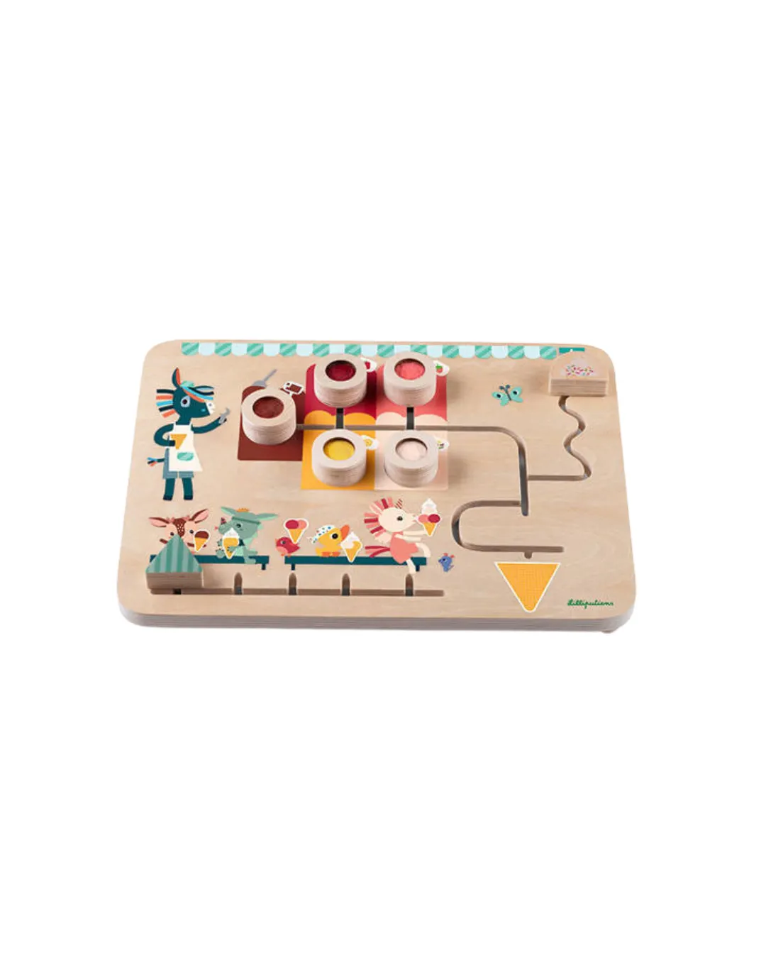 Lilliputiens - drewniana tablica sensoryczna Lodziarnia Lilliputiens - drewniana tablica sensoryczna Lodziarnia