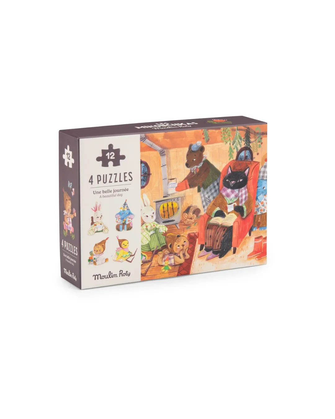 Moulin Roty - puzzle LES MINOUCHKAS 4 x 12 elementów Moulin Roty - puzzle LES MINOUCHKAS 4 x 12 elementów