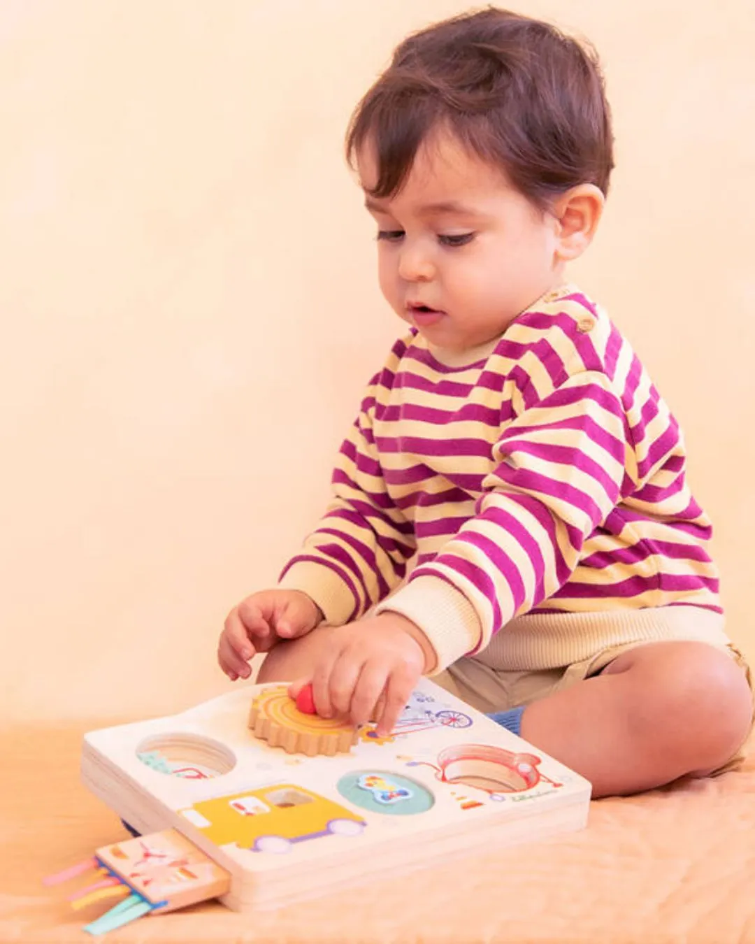 Lilliputiens - drewniana tablica manipulacyjna walizka Pojazdy 