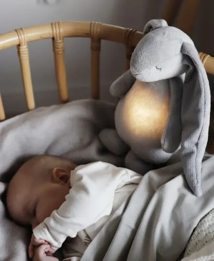 Moonie - szumiący króliś z lampką nocną Silver