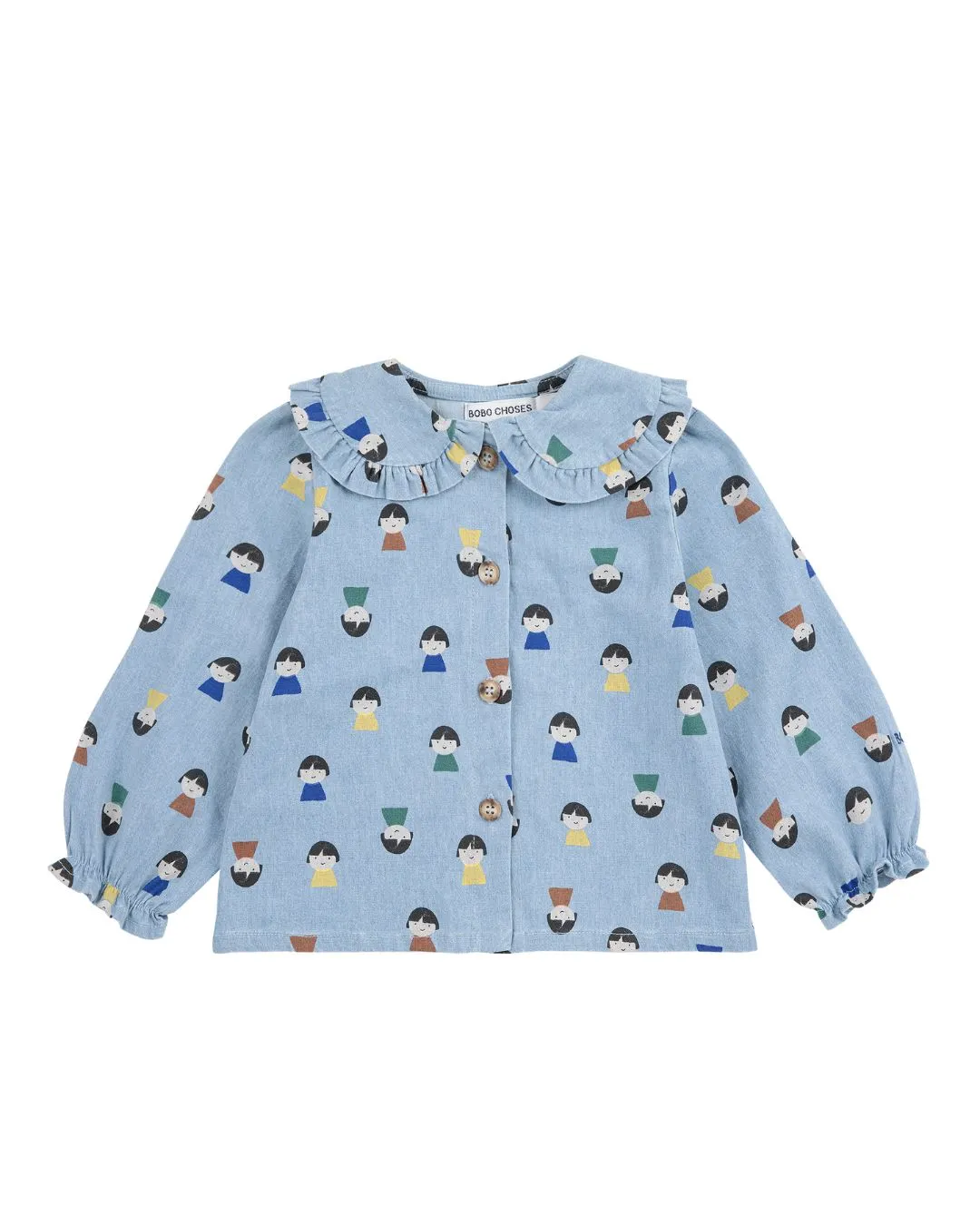 BOBO CHOSES - bluzka niemowlęca Game Pawns All Over Light Denim Blouse BOBO CHOSES - bluzka niemowlęca Game Pawns All Over Light Denim Blouse