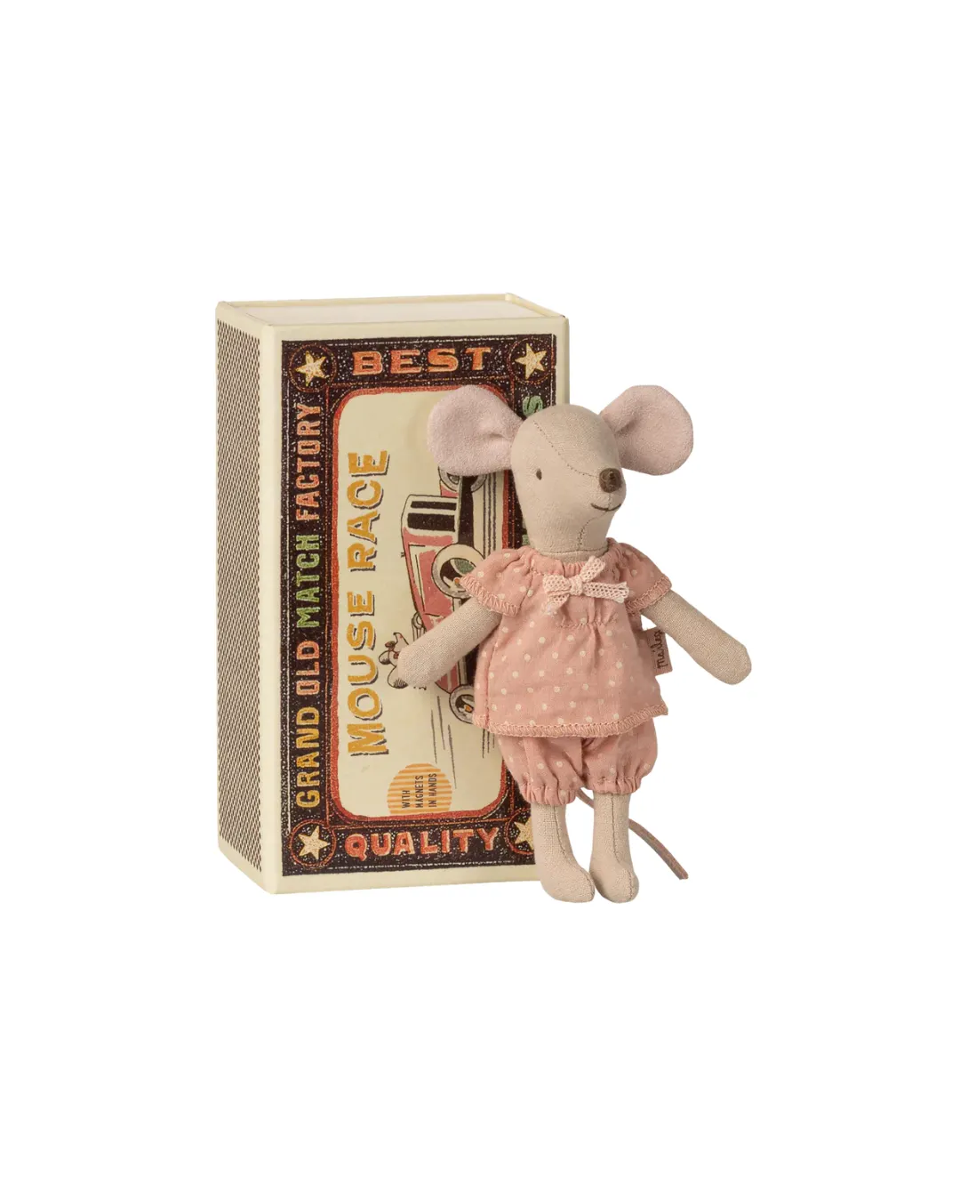 Maileg - duża siostra myszka w pudełku zapałek
